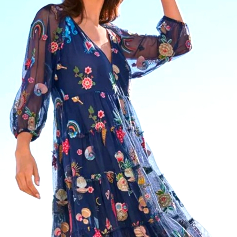 Johnny Was StellaMaris embroidered dress NWT size S